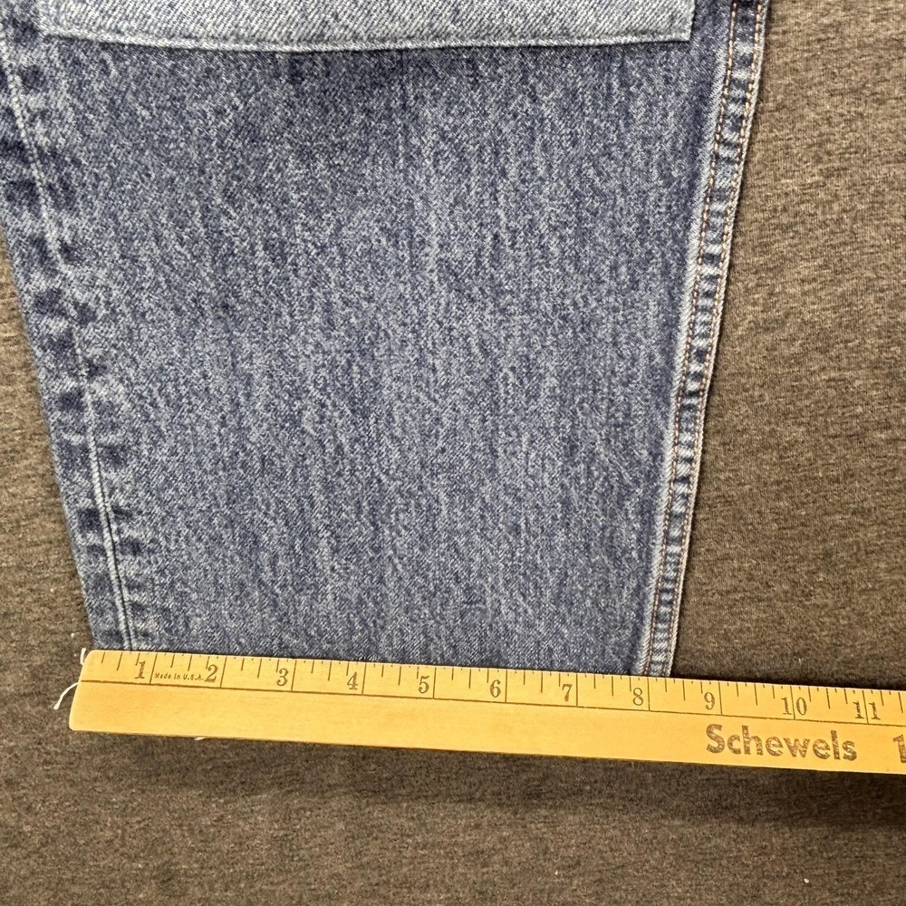 Levis 551 Jeans Mens 31x29 Blue Relaxed Fit Patchwork Raw Hem Straight Leg Denim - Picture 7 of 16